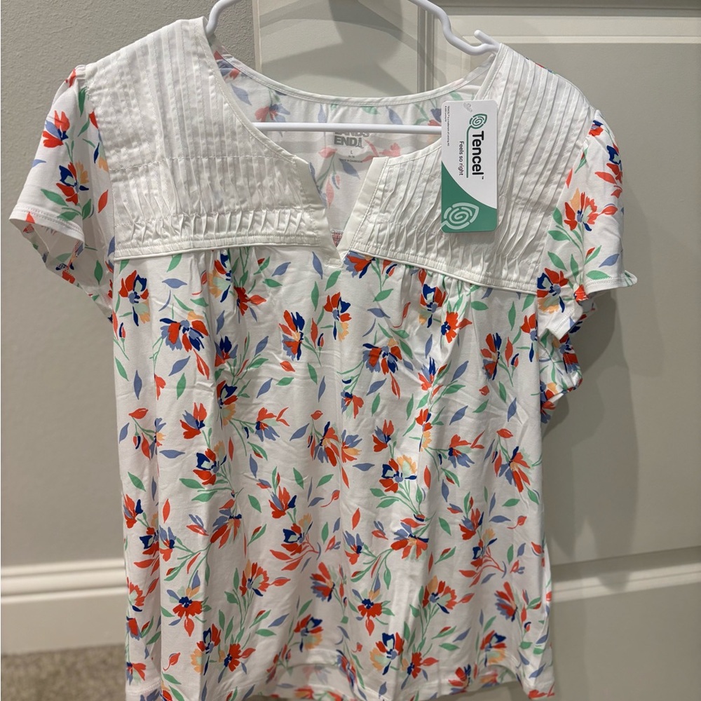 Lands End floral top XL